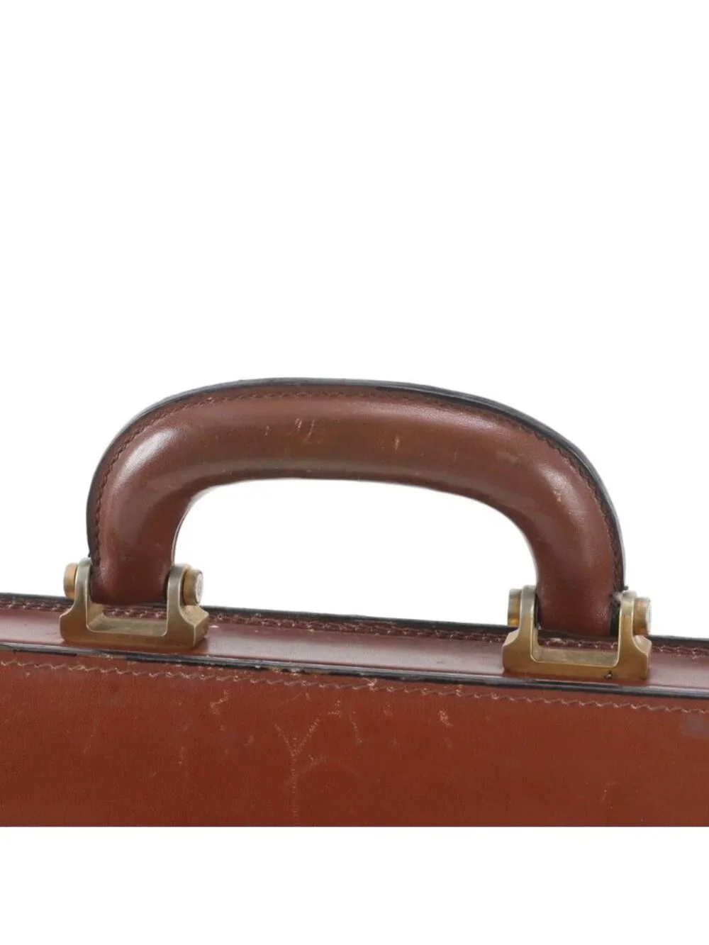 Loewe Anagram Leather Attache Case Hard Document Briefcase Brown